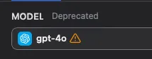 Deprecated model alert
